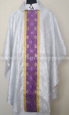 metallic silver gothic vestment & mass set 5pc lined,Gothic chasuble,casel,kasel picture