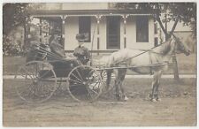 1909 Oskaloosa, Iowa - RPPC Horse Drawn Wagon & Couple -  Residential Home picture