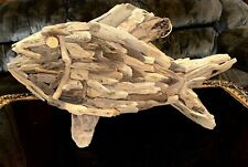 Large Vintage Driftwood Fish Sculpture Driftwood Sculpture Fish Sculpture picture