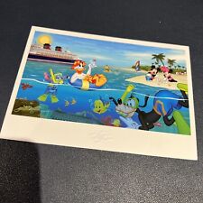 Disney Cruise Line Art Quality Embossed Castaway Cay Beach Scene Postcard picture