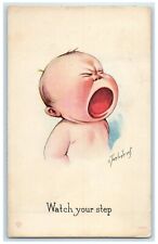 1917 Baby Crying Twelvetrees Watch Your Step Omaha Colorado RPO Antique Postcard picture