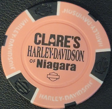 CLARE'S HD OF NIAGARA ~ CANADA (Pink/Black) International Harley Poker Chip picture