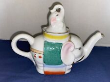 Super Cute Vintage Porcelain Single Serving Elephant Tea Pot  picture