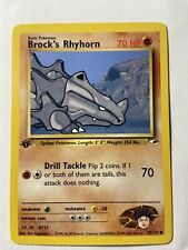 Brock's Rhyhorn 1st edition  Near mint condition ENGLISH  70 /132 Gym Heroes picture