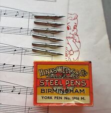 6 RARE #1816M HINKS & WELLS-YORK PEN POINTED FLEXIBLE DIP PEN NIBS+DRAW+JOURNALS picture