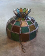 Mid Century Vintage Stained glass hanging lamp picture