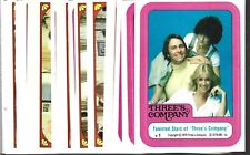 THREE'S COMPANY TOPPS STICKER CARD SET OF 44 FROM 1978 (NEAR MINT) FROM VENDING picture
