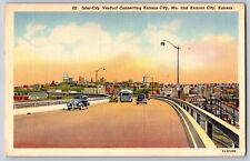 Kansas KS - Inter City Viaduct Connecting Kansas City and MO - Vintage Postcard picture