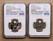 2023 GREAT BRITAIN 50p SET OF STAR WARS VADER & EMPEROR NGC MS67 DPL FR not niue picture