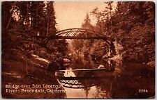 Brookdale CA-California, Bridge Over San Lorenzo River, Flowing Waters, Postcard picture