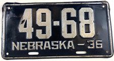 Nebraska 1936 Old Auto License Plate Vintage Man Cave Howard Co Decor Collector picture