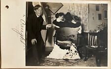 RPPC Man Caught Holding Two Women Humorous Antique Real Photo Postcard c1910 picture