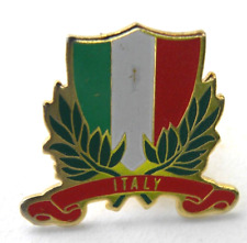 Vintage Italy Flag Shield Pin Enamel Hat Lapel Travel Souvenir picture