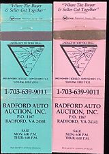 RADFORD Auto Auction Radford Virginia Set Of 2 Vintage Matchbook Covers B-3064 picture