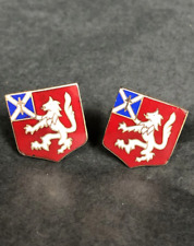 Vintage WWII cufflinks-US Army 102nd Engineer Battalion Unit DI Crest Insignia picture