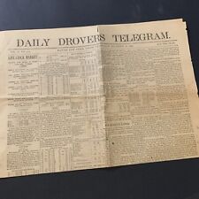 Antique 1890s Daily Drovers Telegram Newspaper KC Stockyards - Mail Wagon Robbed picture