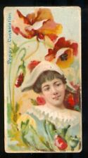 1892 POPPY FLOWER Tobacco Card LANGUAGE OF FLOWERS Duke N75 Cigarettes Consolati picture