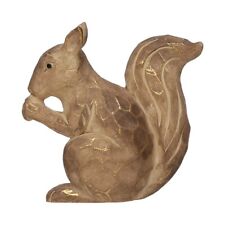 Creative Co-Op Carved Wood Look Resin w/Gold Brushing Brown SQUIRREL Figurine picture