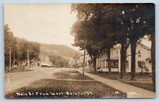 Postcard VT West Bristol c1914 Main Street View RPPC Gove Real Photo S17 picture