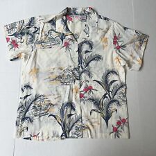 NWOT OOP Ocean Pacific OP Hawaiian Aloha Beach Flowers Button Up Shirt Large picture
