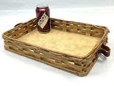Pyrex Wicker Carrier Woven Rectangular Basket Leather Handles #233N Basket Only picture