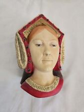 Vtg Bossons England Chalkware Catherine of Aragon head wall hanging figurine picture