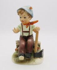 Vinatge Erich Stauffer Sitting Boy Woodcutter Figurine S8518 Height 5.75