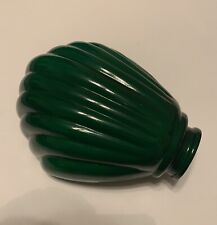 Vintage Emerald Green Shell Pattern Cased Glass Lampshade picture