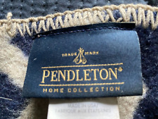 VTG USA Pendleton WOOL Home Collection blue/grey/chevrons reversIble 103
