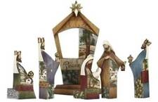 Nativity Set Peace on Earth Stylish 11 inch Stable 6pc Resin Ornate Colorful picture