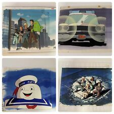 4 Real Ghostbusters Animation Cels Group Stay Puft Ecto-1 Rare Cartoon Genuine picture