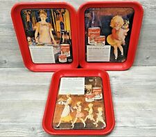 3 Carnation Evaporated Milk Metal Advertising Trays Reproductions 1990's picture