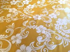 Hawaiian Hibiscus Flower Fabric yellow 100% Cotton By The Yard W/  picture