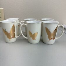 Takahashi Butterflies Hand Painted Hold Cups Set Of 6 picture