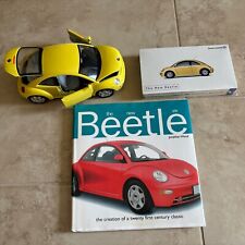 Lot The New VW Beetle Die Cast Yellow Italy 1:18 Book Jonathan Wood & NIB VHS picture