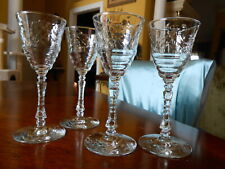 Rock Sharpe Arctic Rose TWO Wine Glasses  Stem # 3005  6-3/4