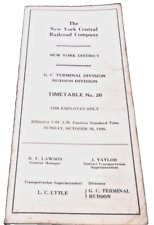 OCTOBER 1966 NYC NEW YORK CENTRAL NEW YORK DISTRICT EMPLOYEE TIMETABLE #20 picture