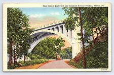 Postcard Pine Hollow Boulevard Oakland Avenue Viaduct Sharon Pennsylvania PA picture