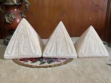 Set of 3 Ancient Egyptian Pyramids with Inscription made from Egyptian Stone picture