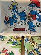Vintage Smurf's Village Twin 3 Piece Sheet Set picture