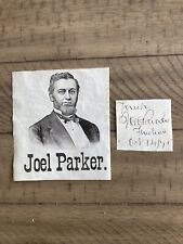 1871 Autograph And Engraving Of New Jersey Governor Joel Parker picture