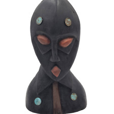 Vintage African Face Mask Tabletop Wooden Handcrafted Ghana West Africa 12.5