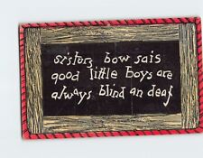 Postcard Sisters Bow Sais Good Little Boys are Always Blind an Deaf Text Print picture