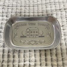 Wilton Armetale Pewter 10” Bless This House Bread Platter Serving Tray picture