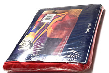 Springmaid NOS New Luxury No Iron Vintage Percale Double Full Flat Sheet Red HTF picture