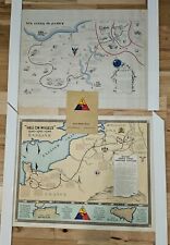 WWII maps 1944 HELL ON WHEELS , XIX CORP IN ACTION 2nd Armored Div corp. soldier picture