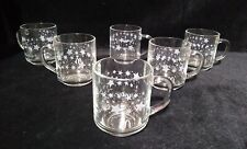 6 McDonald's Winter Wishes Mugs Clear Glass Christmas Stars Cup 12oz 3.5