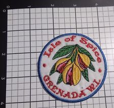 Vintage Isle of Spice GRENADA W.I. Embroidered Patch - Nutmeg Design - 3 Inches picture