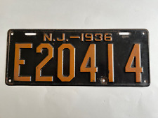 1936 New Jersey License Plate All Original Paint picture