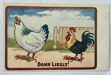 Hen And Rooster Funny Vintage Postcard picture
